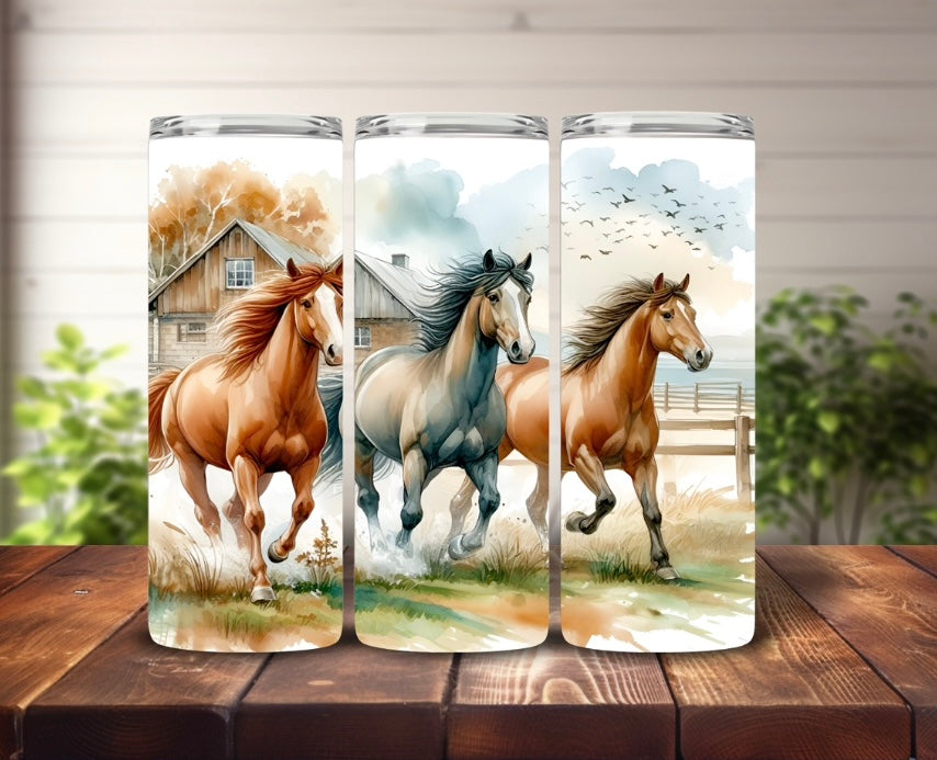 Tumbler 20oz Horses