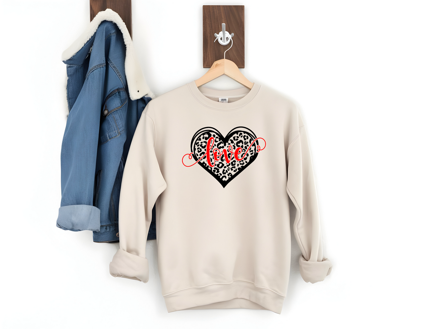 Leopard Heart Love Sweatshirt