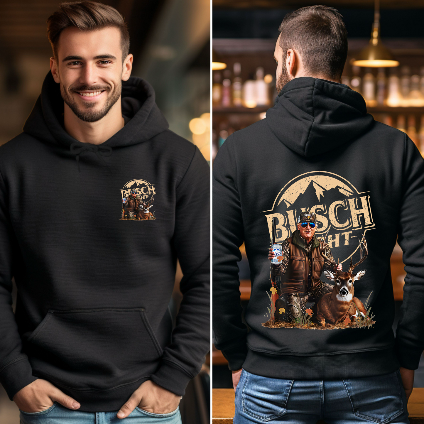 Busch Light Deer Hunting Trump Hoodie