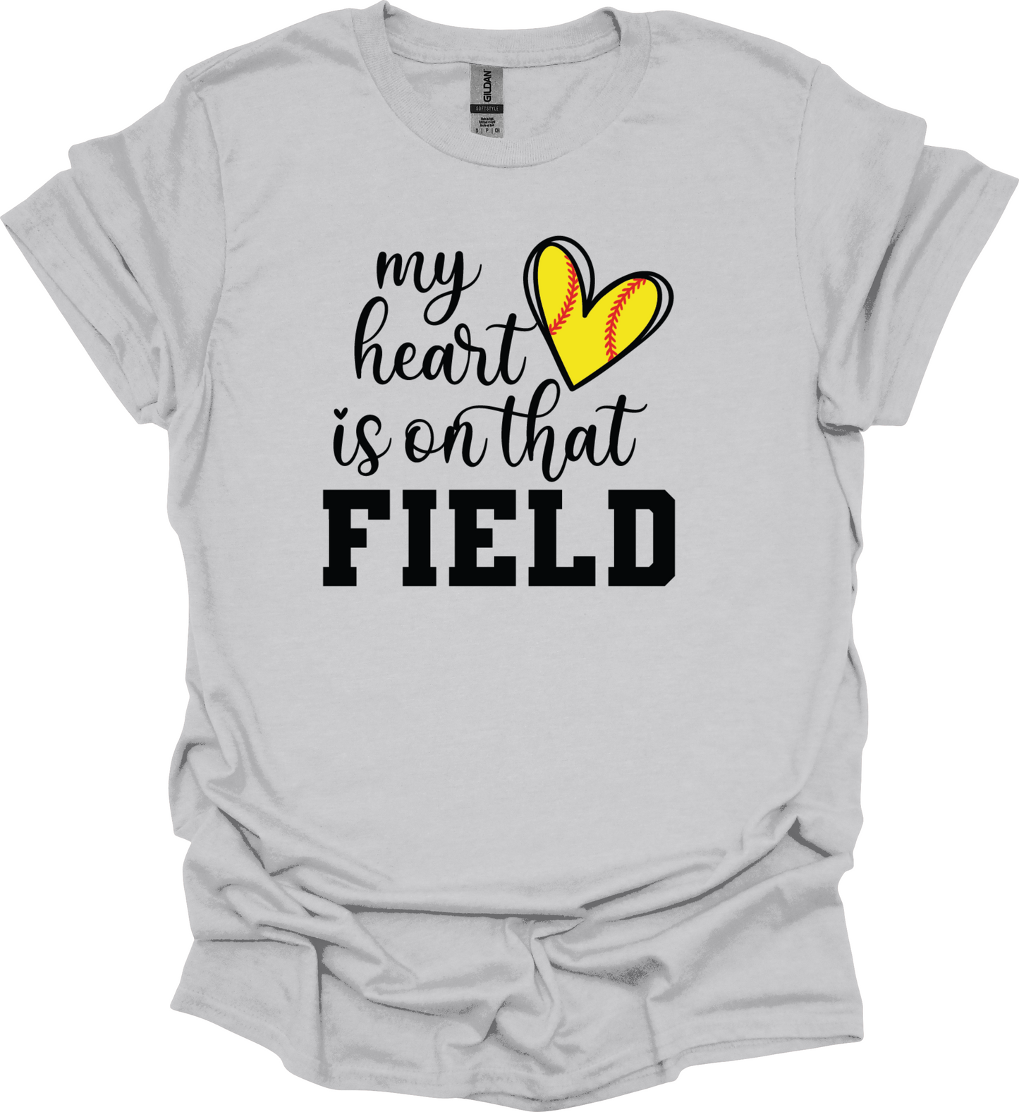 Softball Tee My Heart Is On That Field