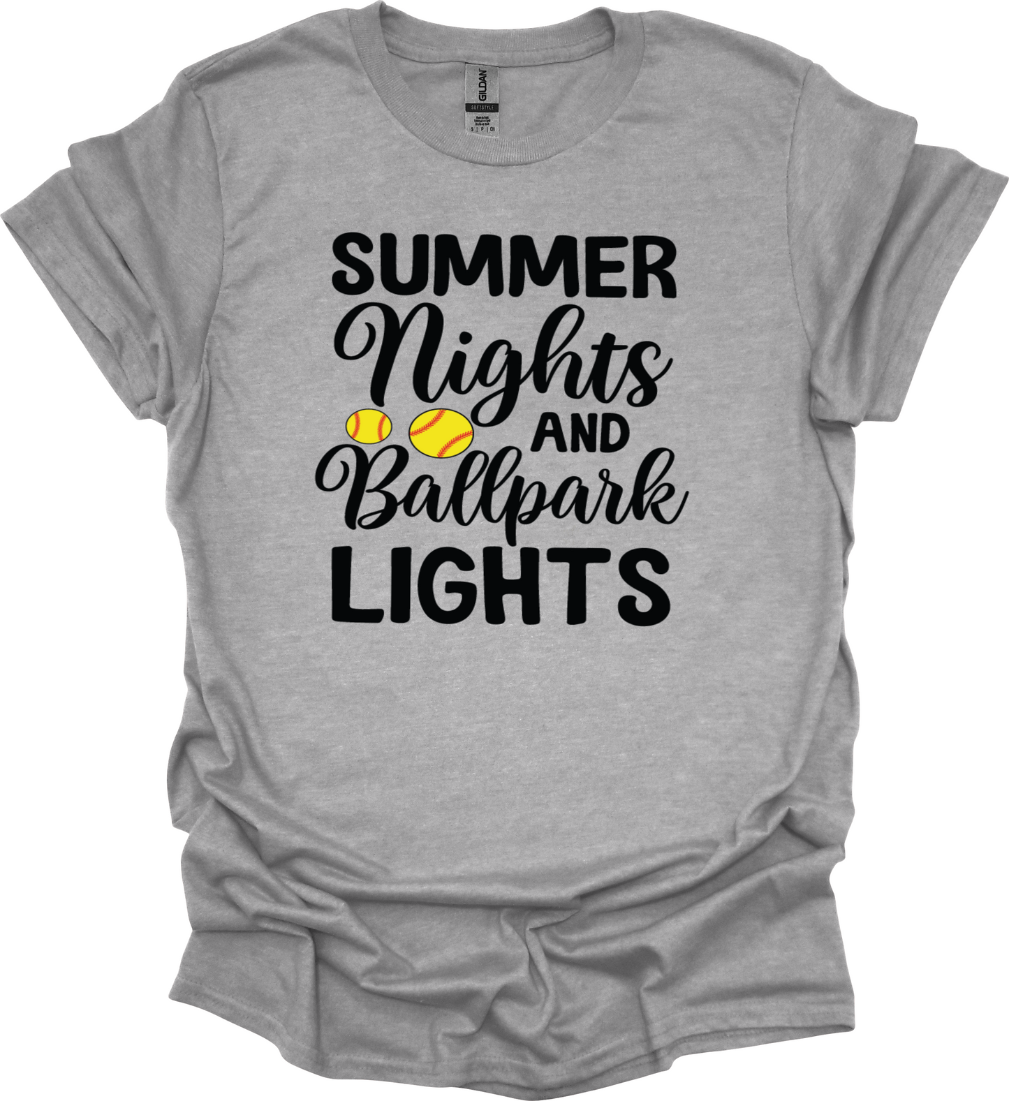 Softball Tee Summer nights and ballpark lights
