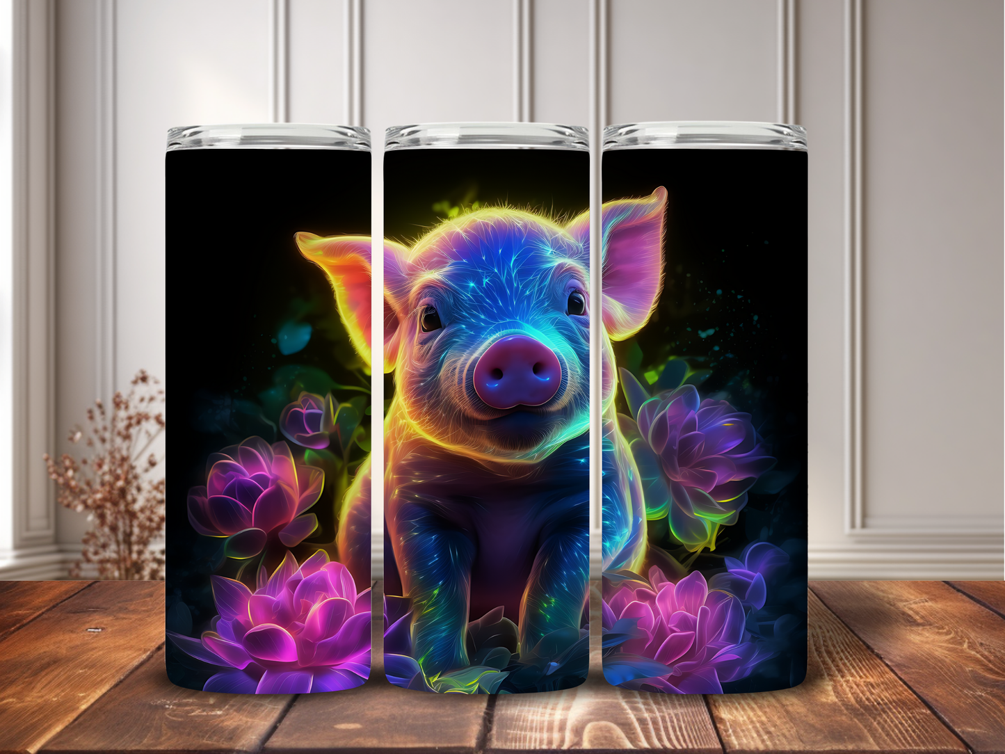 Tumbler 20 oz Glowing Pig