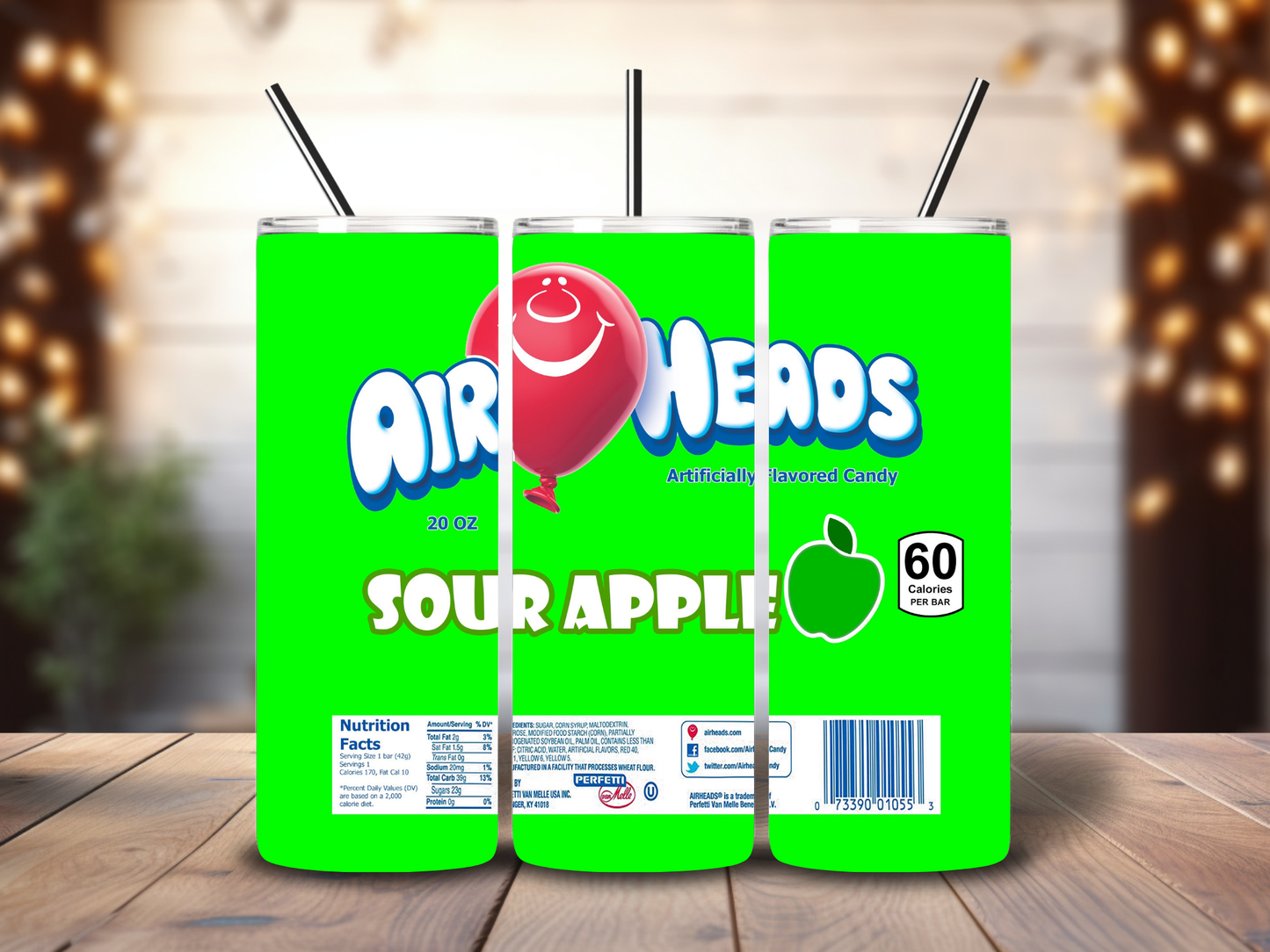 Tumbler 20oz Airheads green apple