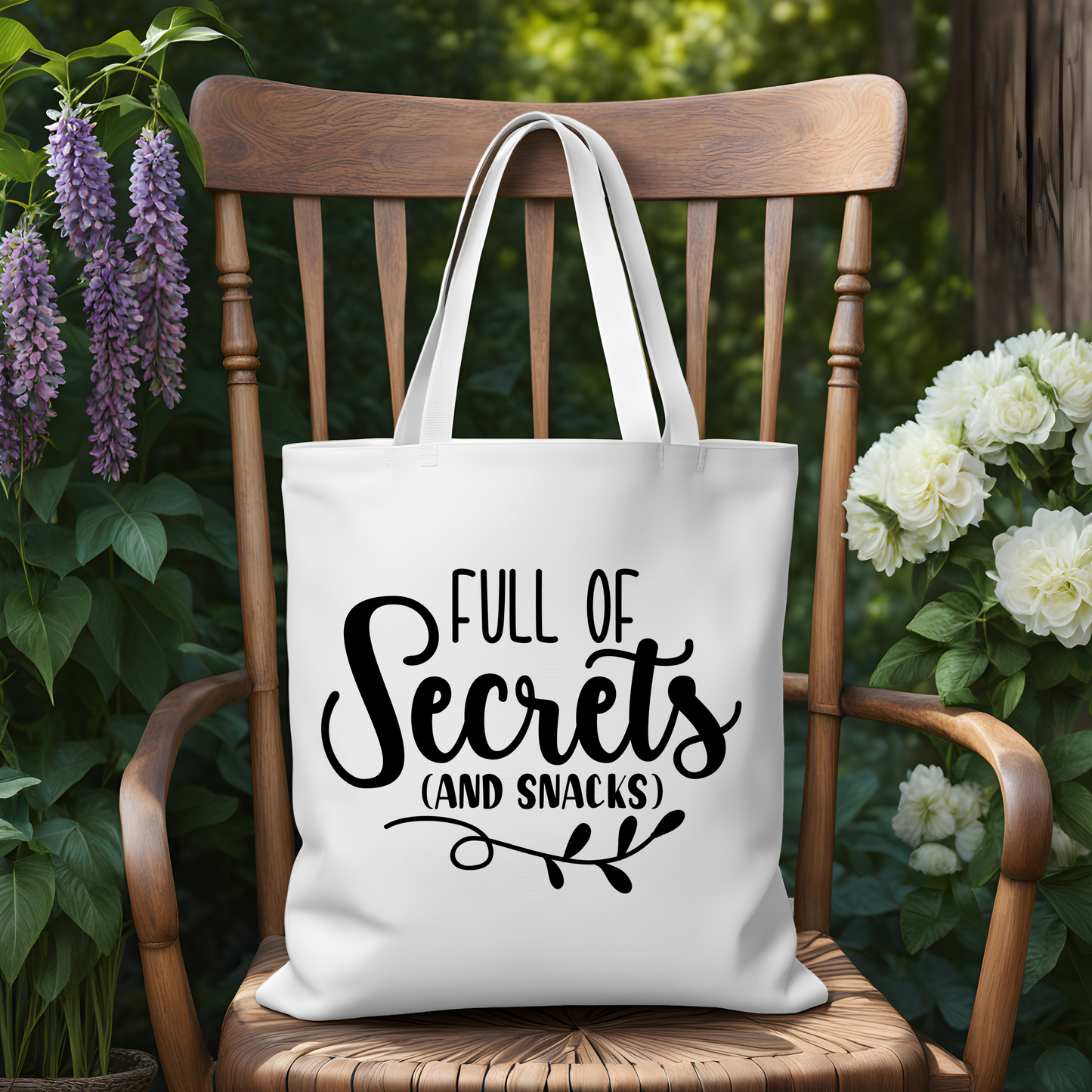 Canvas Tote Bag 14x15in Full of secrets