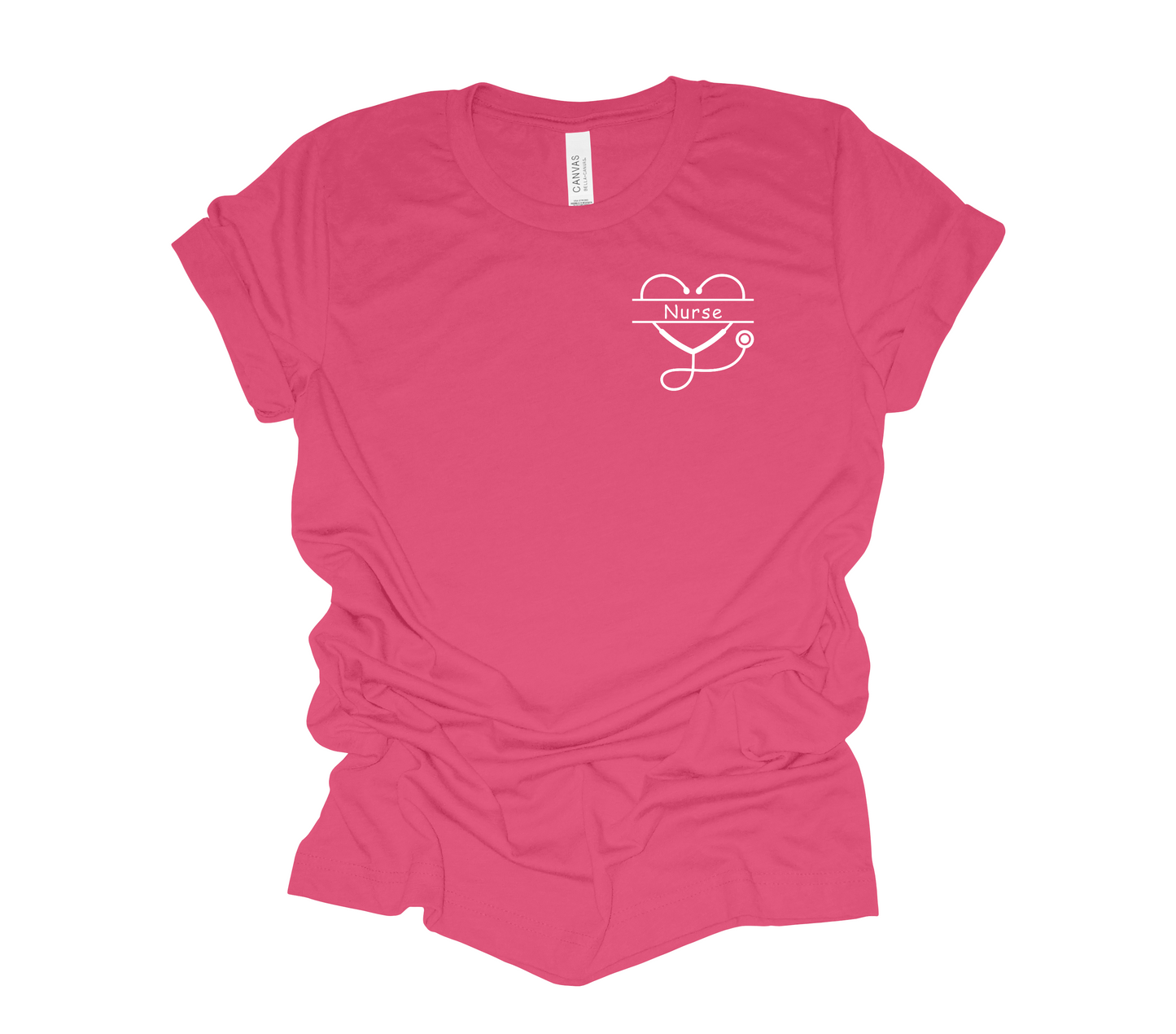 Nurse Custom Stethoscope Heart Tee                          (Customize with your name or title. Just select your color and enter your customization in the options box.)