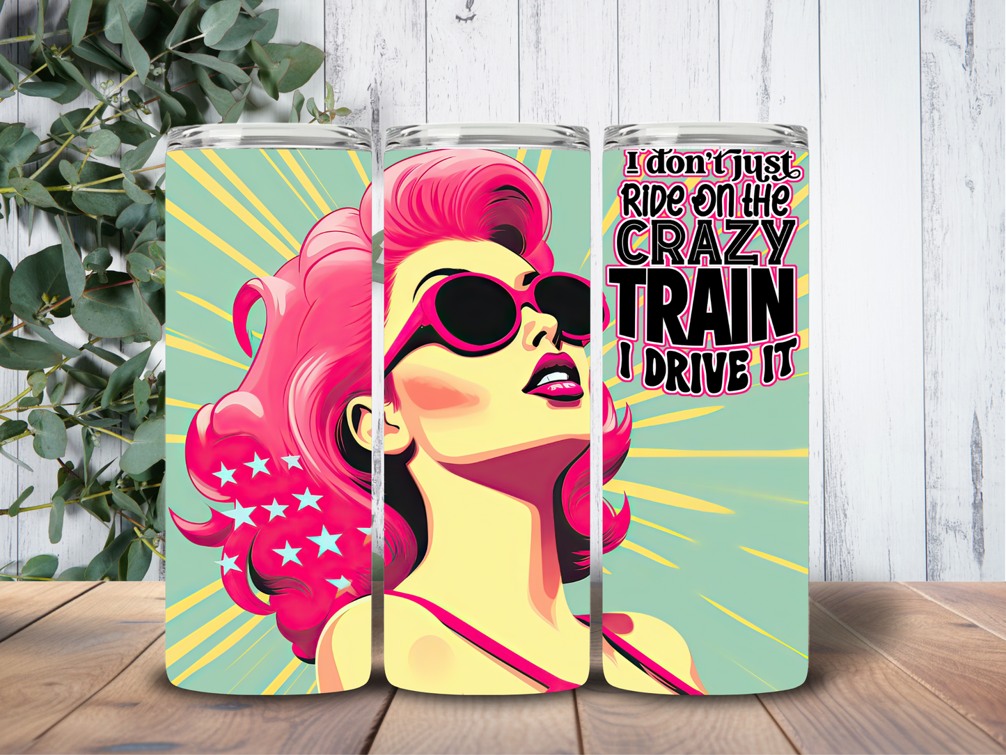 Tumbler 20oz Retro Housewife Crazy Train