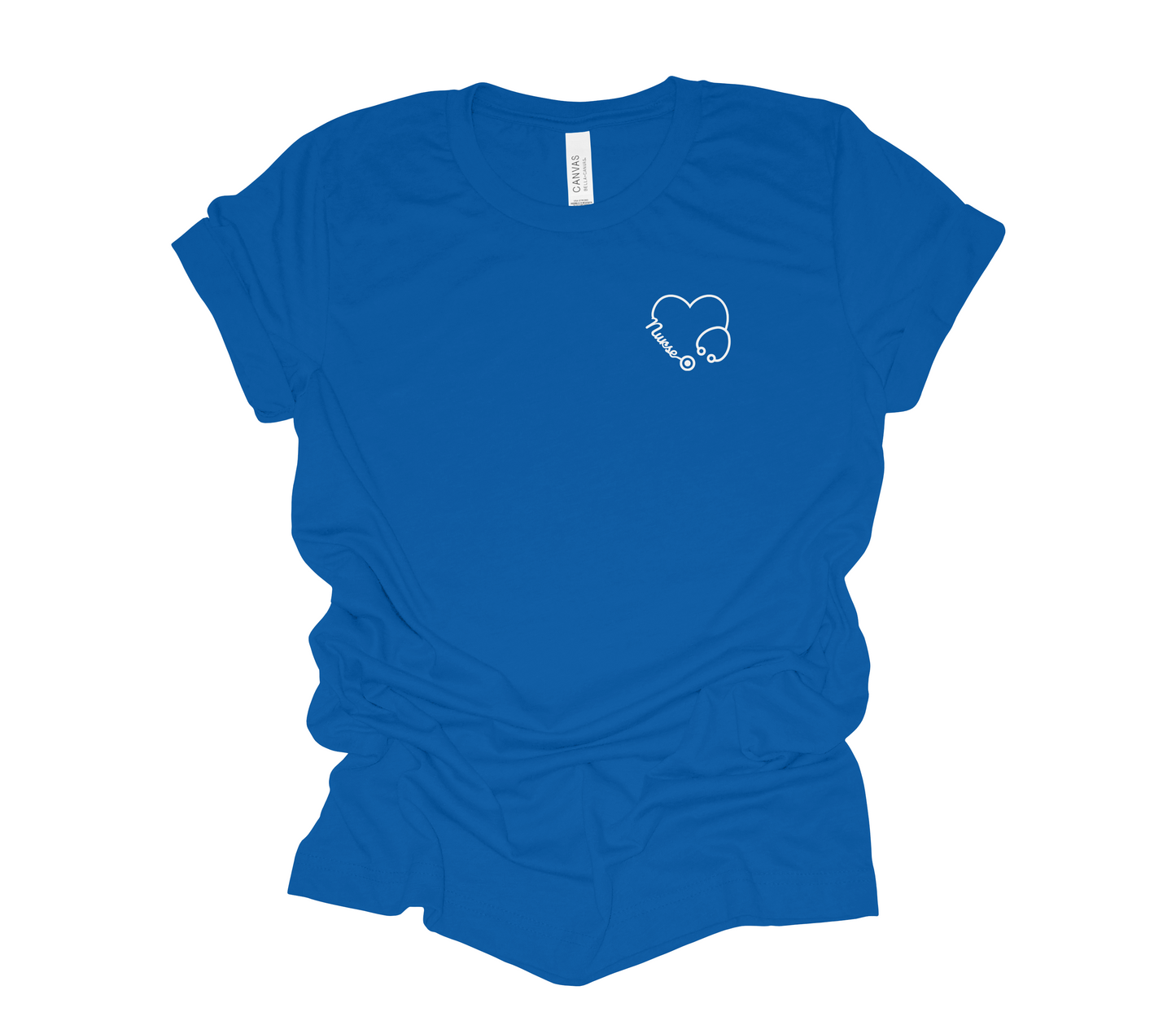 Nurse White Heart Stethoscope Tee