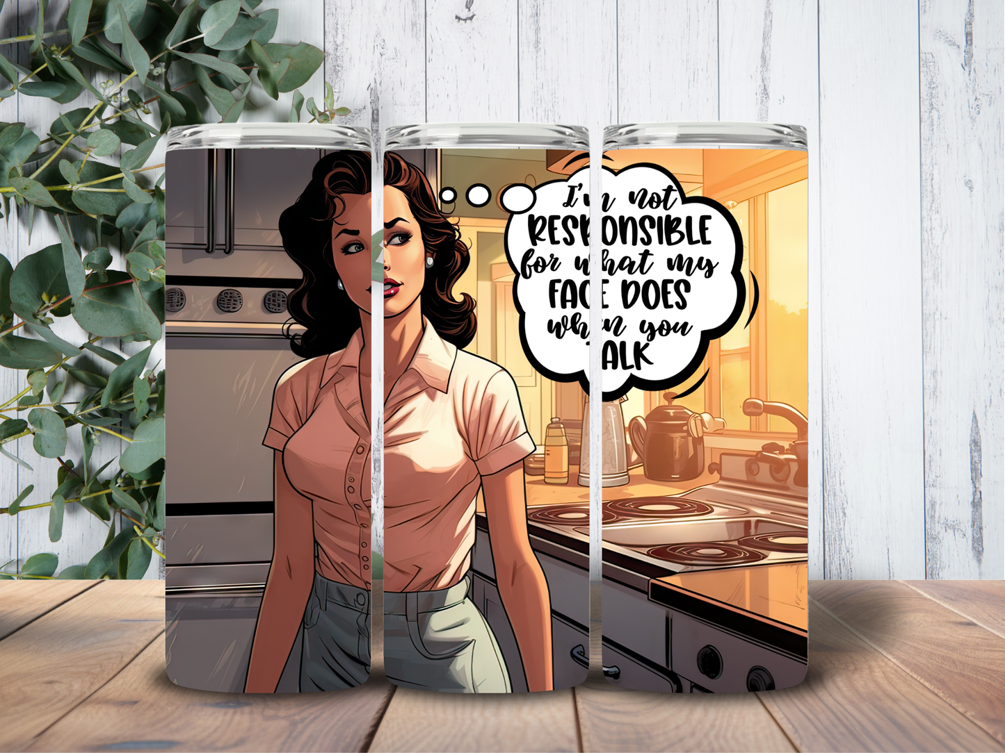 Tumbler 20oz Retro Housewife Not responsible