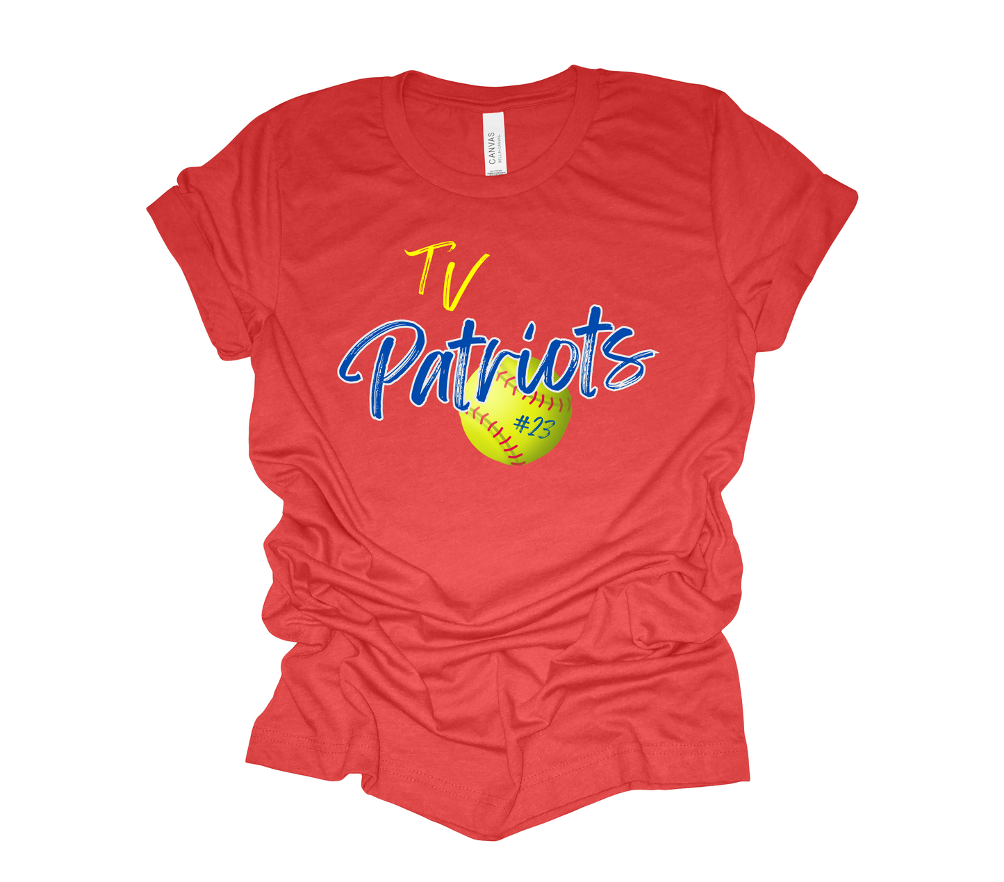 Patriots Softball Tee with or without player number