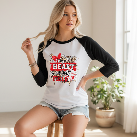 My Heart Is On That Field 3/4 Sleeve Tee