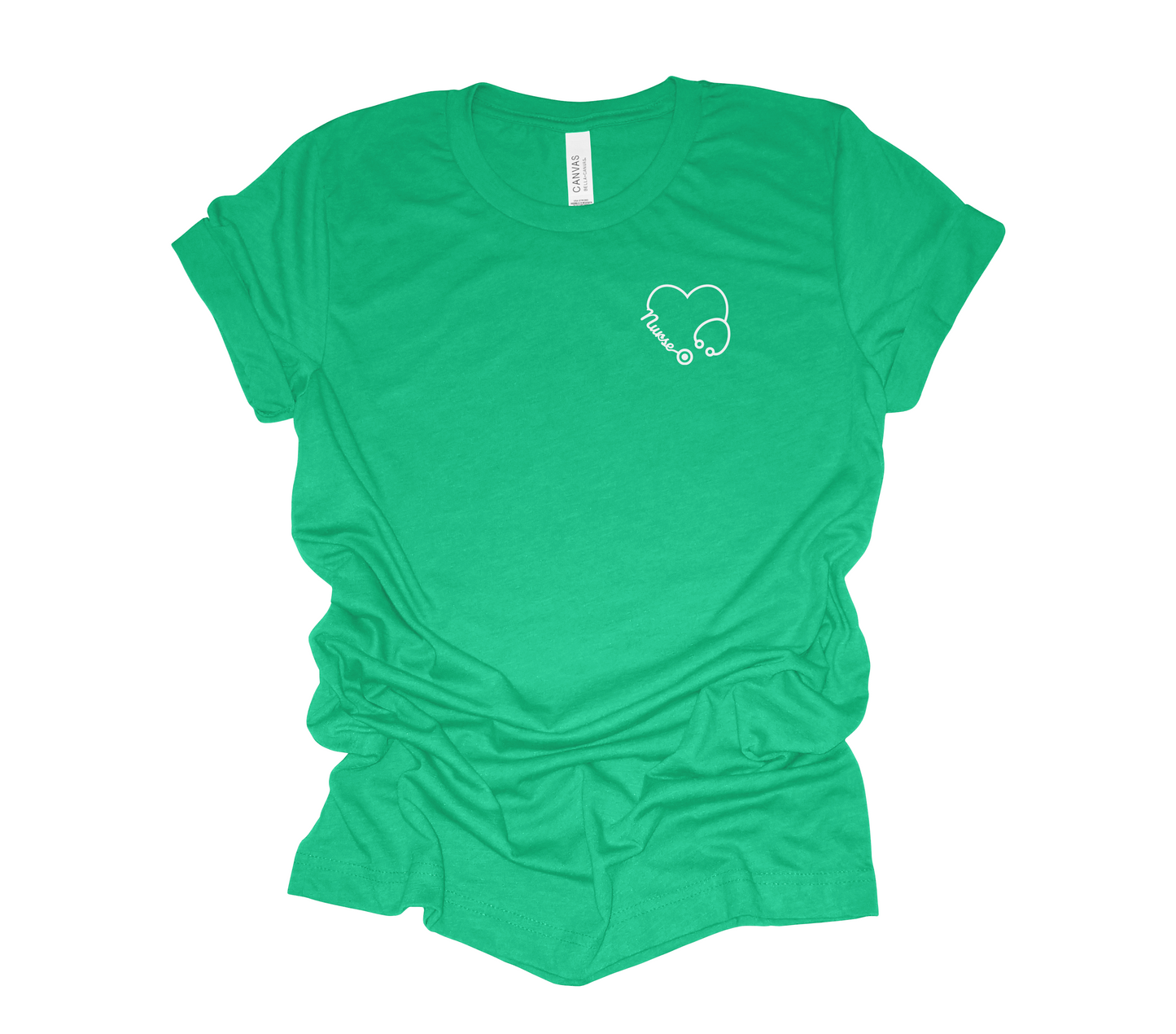 Nurse White Heart Stethoscope Tee