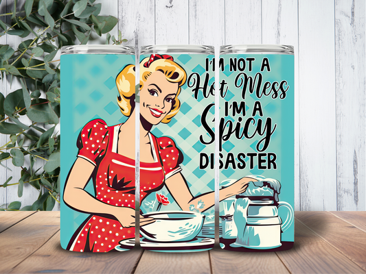 Tumbler 20oz Retro Housewife Spicy Disaster