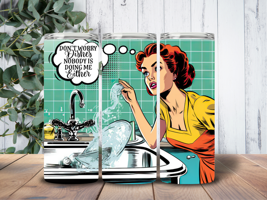 Tumbler 20oz Retro Housewife Dishes