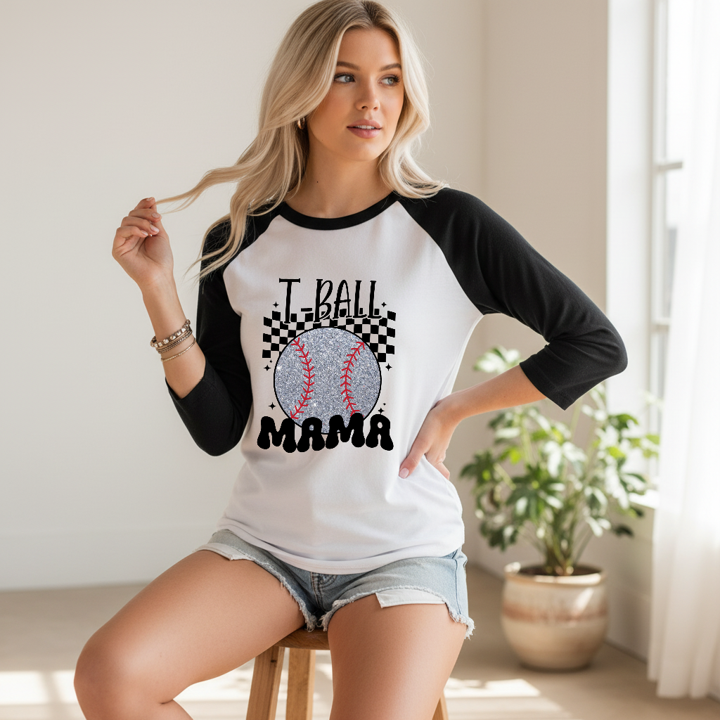 T-Ball Mama 3/4 Sleeve Tee