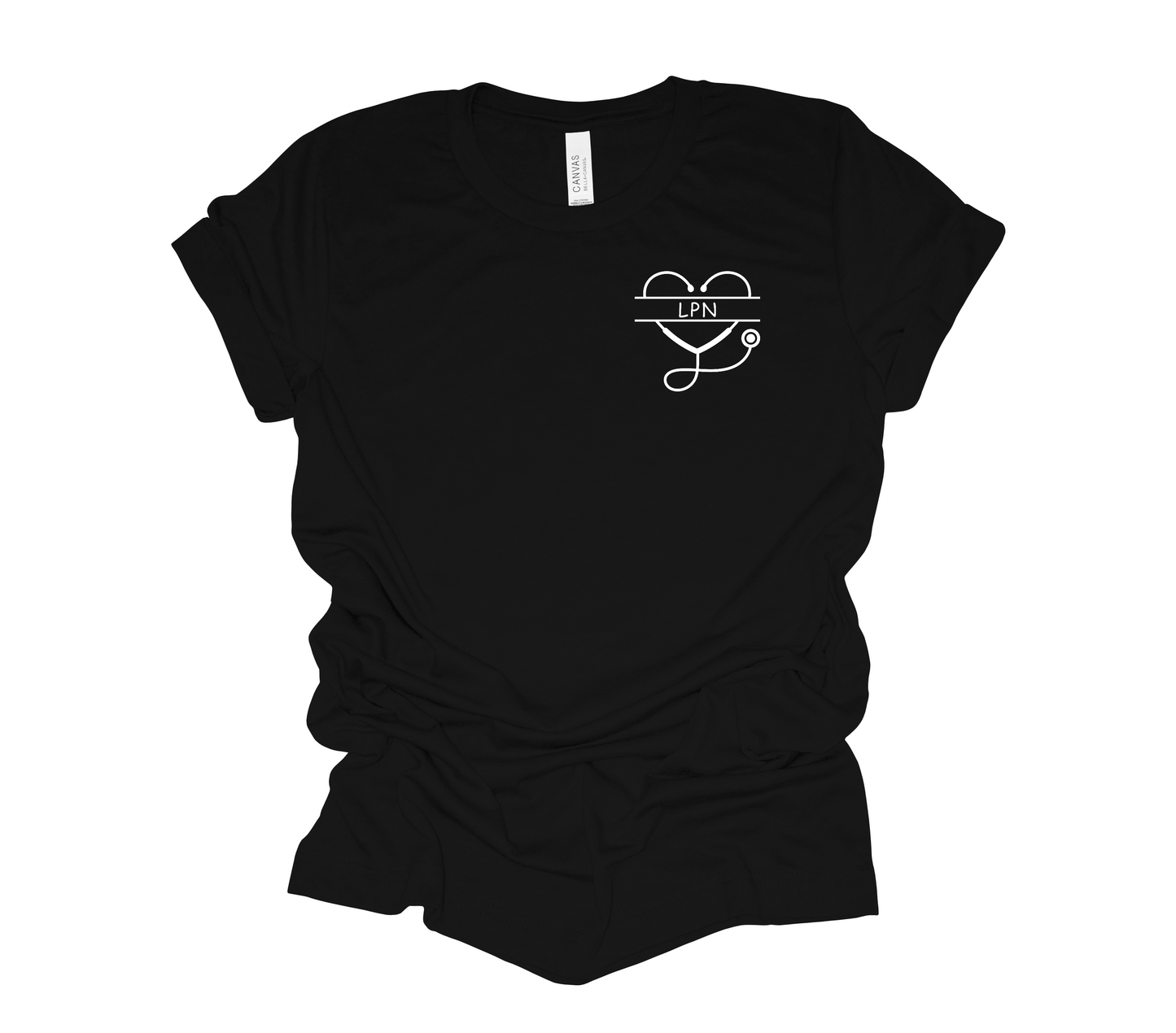 Nurse Custom Stethoscope Heart Tee                          (Customize with your name or title. Just select your color and enter your customization in the options box.)
