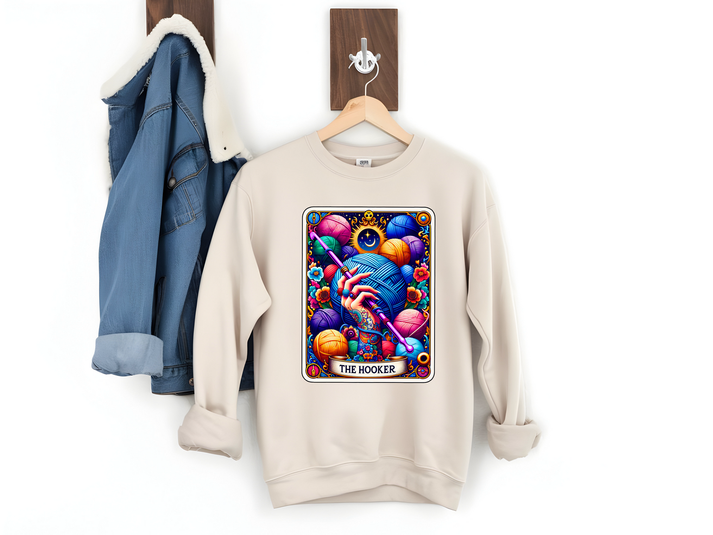 Crochet Hooker Tarot Card Funny Sweatshirt