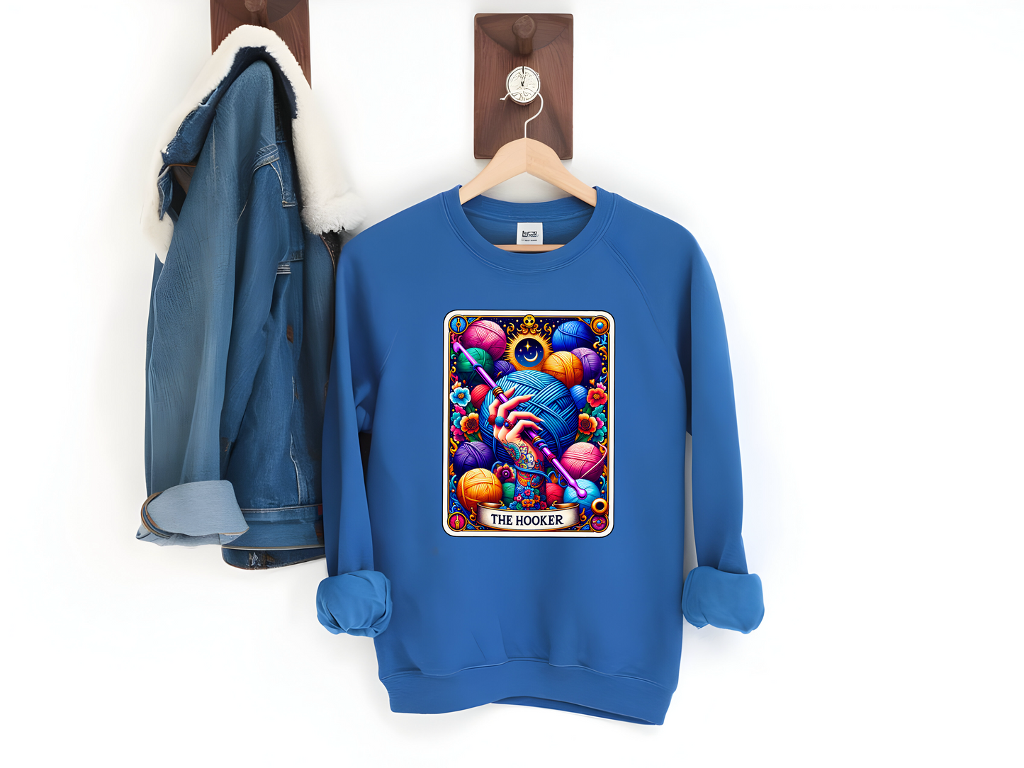 Crochet Hooker Tarot Card Funny Sweatshirt