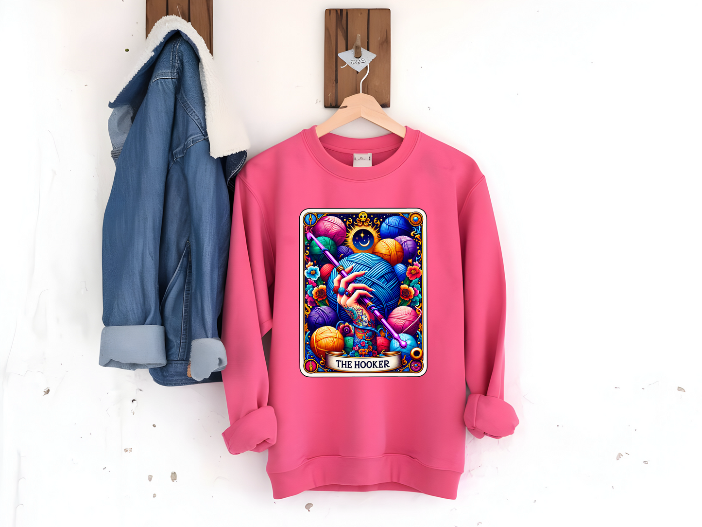 Crochet Hooker Tarot Card Funny Sweatshirt