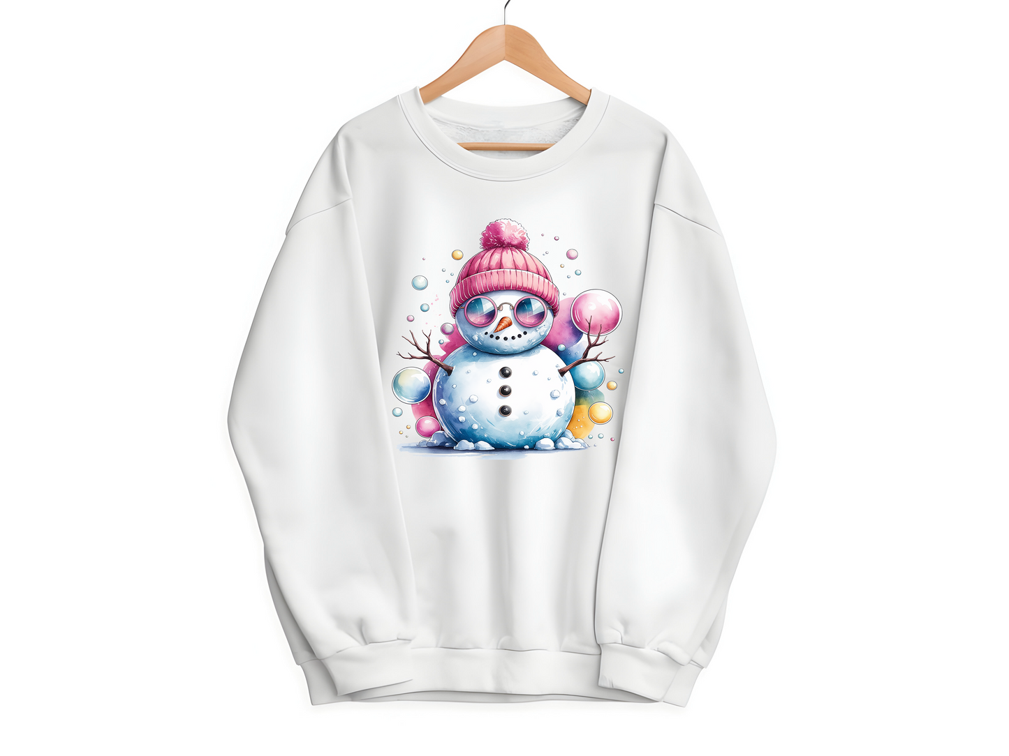 Winter Cute Snowman With Pink Sunglasses