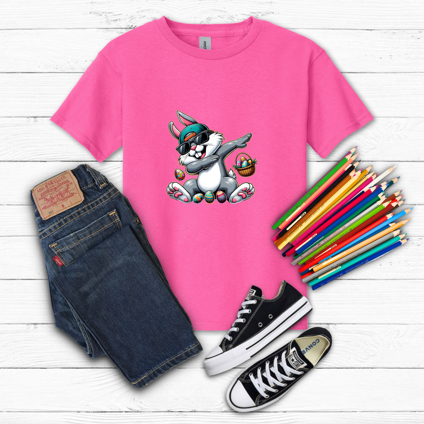 Youth Dabbing Easter Bunny Tee