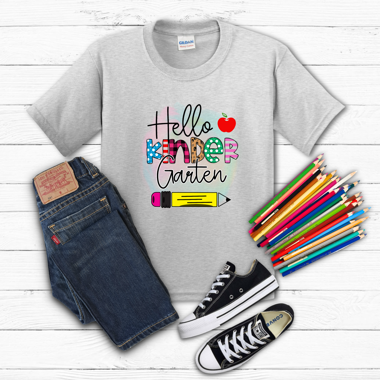 Hello kindergarten youth tee