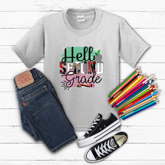 Hello Second Grade Watercolor Tee Youth