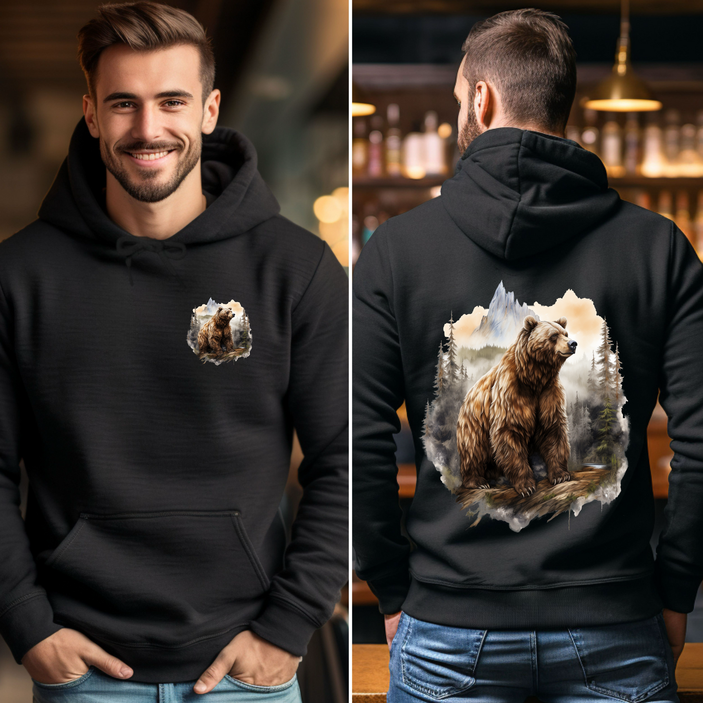 Scenic Grizzly Bear Hoodie