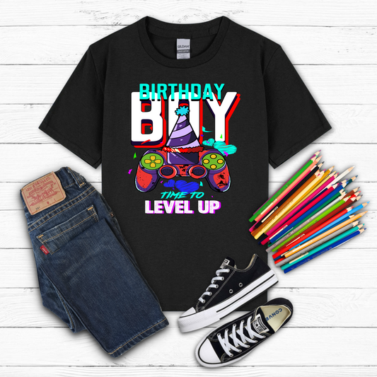 Youth Birthday Level Up Tee