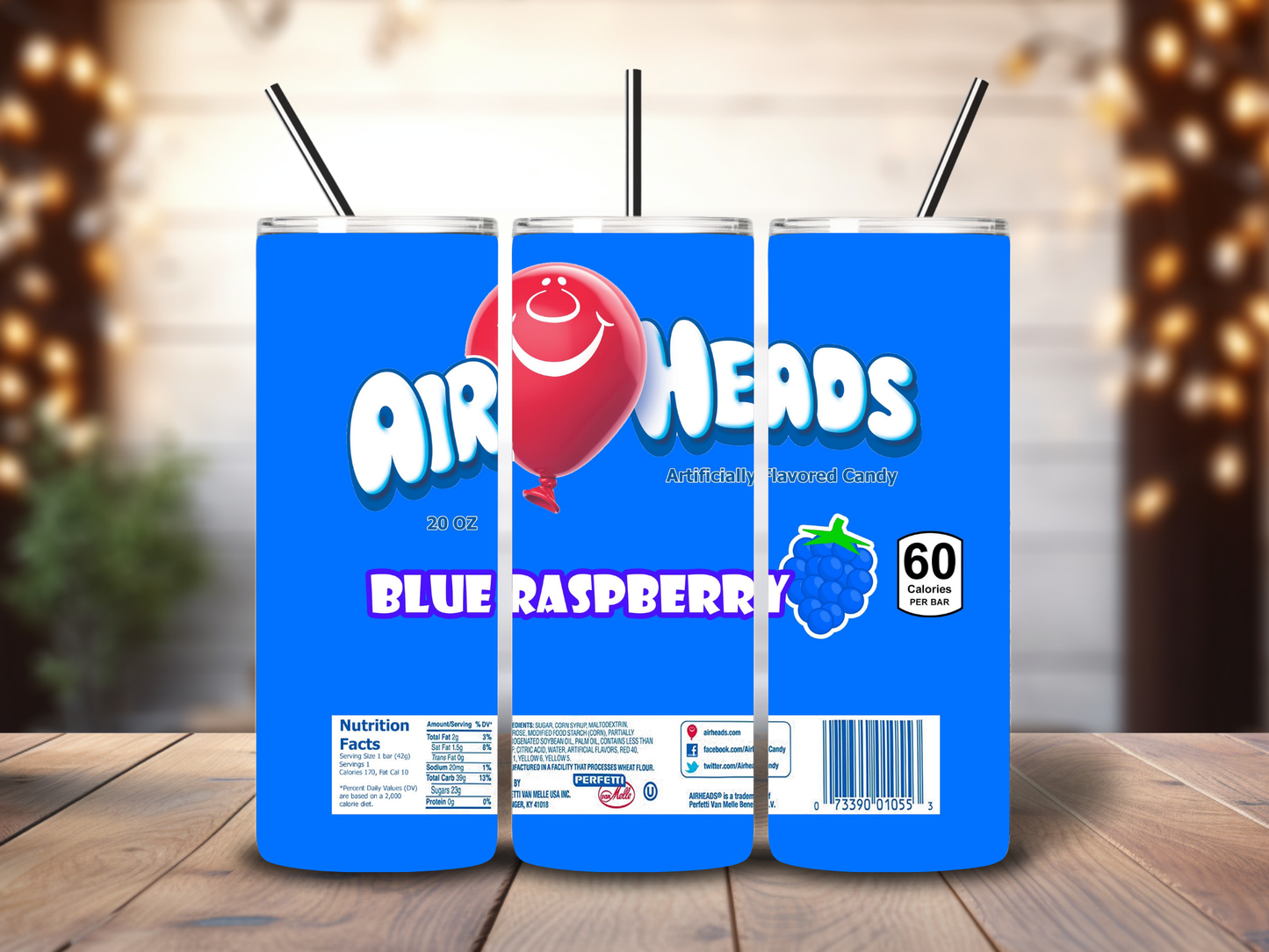 Tumbler 20oz Airheads blue raspberry