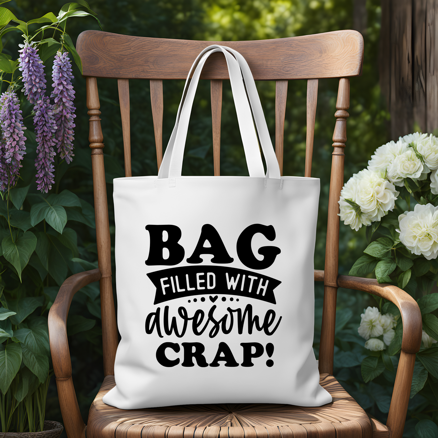 Canvas Tote Bag 14x15in Awesome Crap