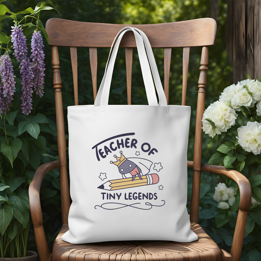 Canvas Tote Bag 14x15in Teacher of tiny legends